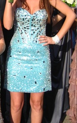 Платье Sherri Hill 1429 Aqua/Silver