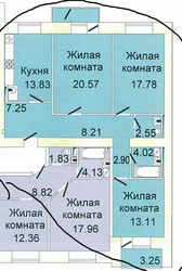 3-х комнатная 80 кв.м. в сданном доме н Грековской